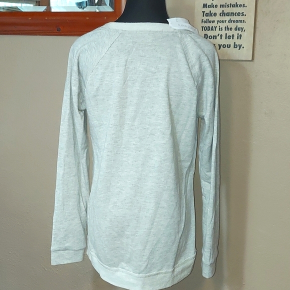 NWT Women's Jolt For Vanity Gray Aztec Patterned Sheer Knit Top - Picture 6 of 12